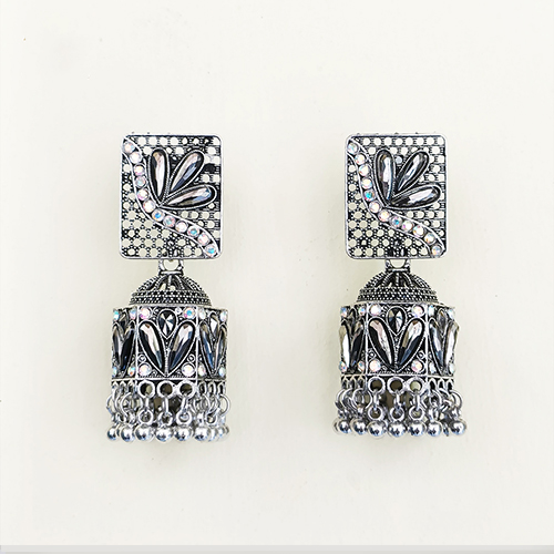 Oxidized Rectangular Jhumka