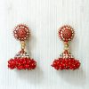 red Antique Pearl Jhumki