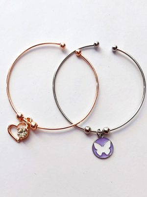 Butterfly & Heart Pair Bracelets