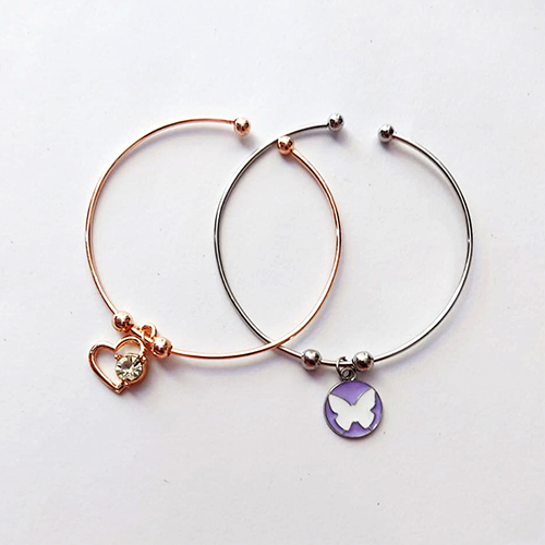 Butterfly & Heart Pair Bracelets