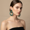 2 Circular Crystal Hoop Earring