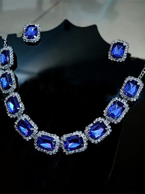 Stone Necklace with Earrings