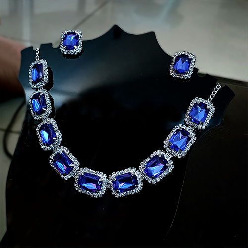 Stone Necklace with Earrings