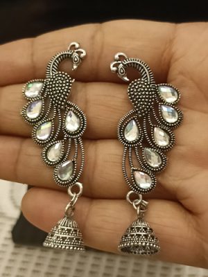 Peacock Oxidized Peacock Earring