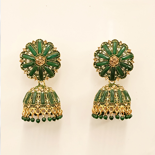 Gold Plated Meenakari Jhumka