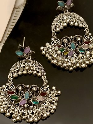 Oxidised Ghungroo Dangler Earrings