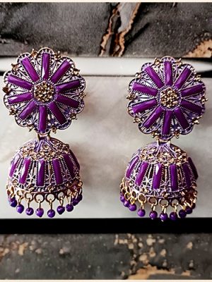 Gold Plated Meenakari Jhumka