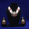 Kundan Pearl Necklace Set Red