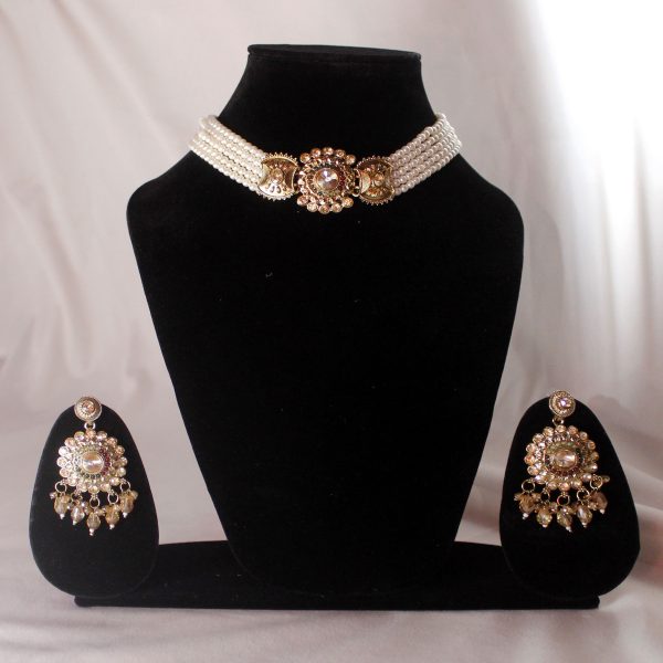 Choker White Moti Necklace