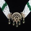 Kundan Pearl Necklace Set Green