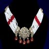 Kundan Pearl Necklace Set Red