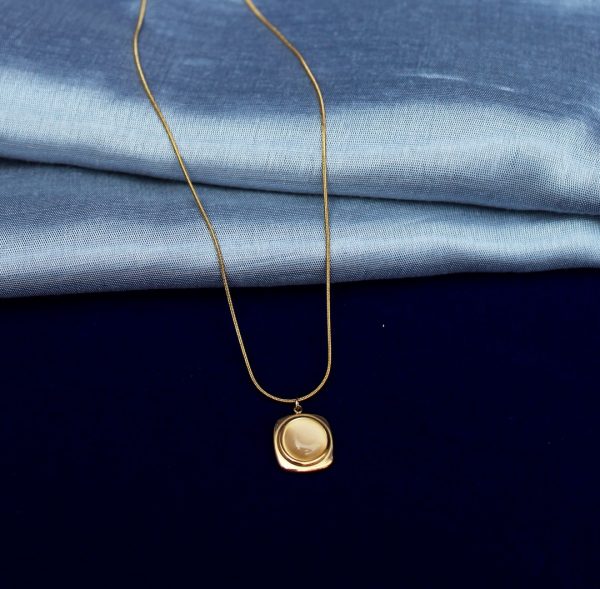 Square Pendant Gold Toned