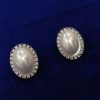 Oval Crystal Pearl Earring