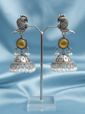 1 (2) Oxidized Peacock Tomb Earring