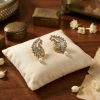Heritage Peacock Stud Earrings with Pearl Drop