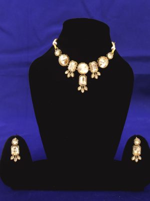 Kundan Necklace Set Bronze