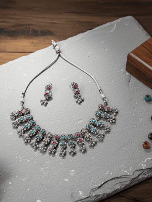 Choker Oxidized Necklace Set