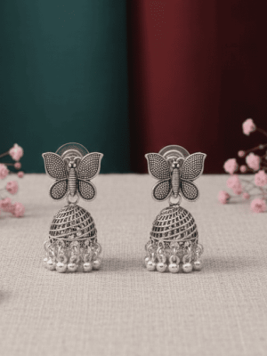 2 (1) Oxidized Butterfly Shape Earring