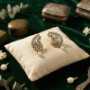 Heritage Peacock Stud Earrings with Pearl Drop