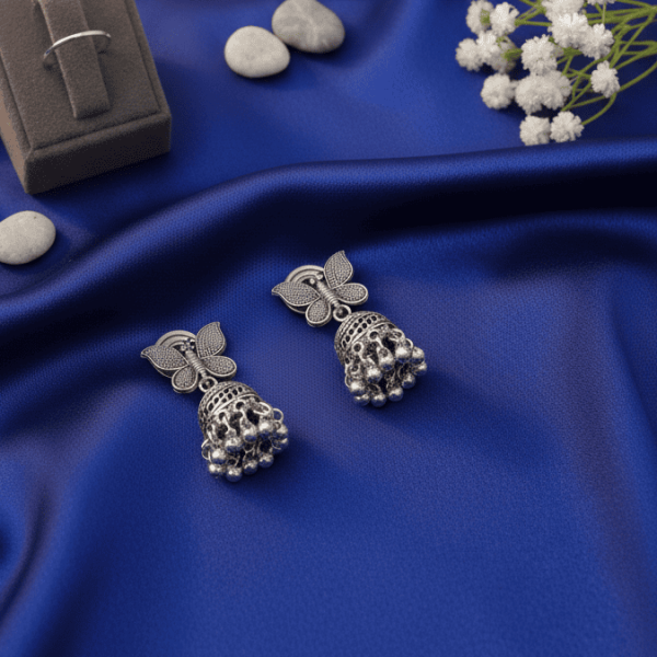 Oxidized Butterfly Shape Earring