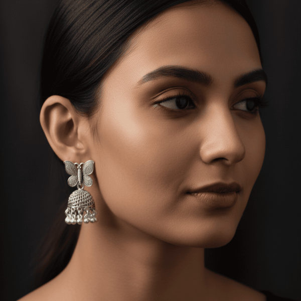Oxidized Butterfly Shape Earring