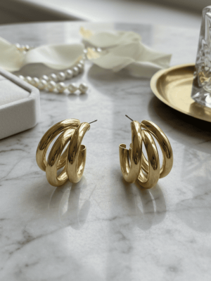 Tri-Hoops Korean Earring