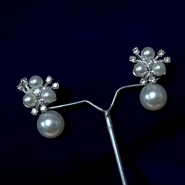 Pearl Cluster Drop Earrings