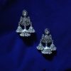Peacock Long Oxidized Earring