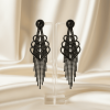 Black Crystal Cascade Earring