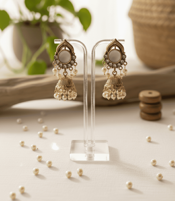 3 Golden Jhumka