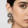 3 Copper Plated Meenakari Jhumka