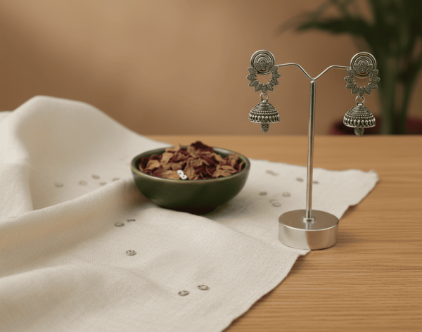 5 Oxidized Floral Earring