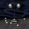 Oval Crystal Pearl Earring