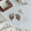 Heritage Peacock Stud Earrings with Pearl Drop