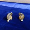 Heritage Peacock Stud Earrings with Pearl Drop