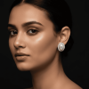 Oval Crystal Pearl Earring