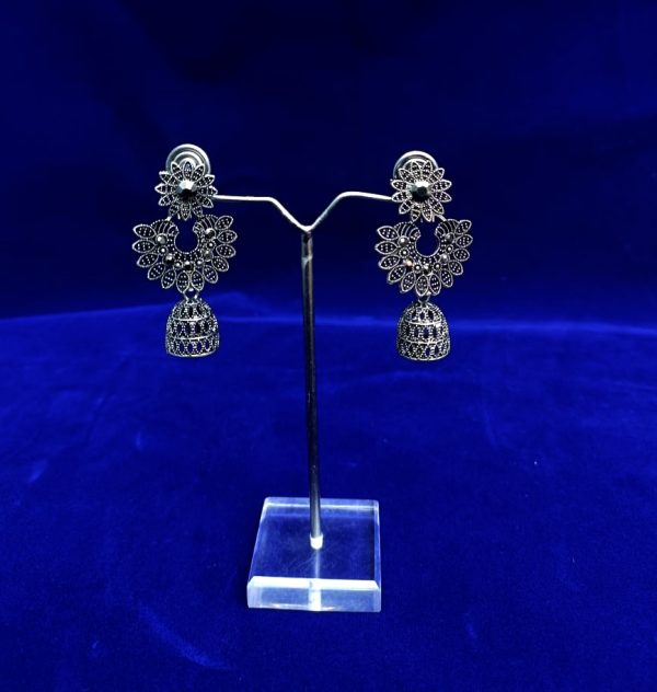 Oxidized Bell Shaped  Earring
