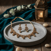 Amber Bloom Petal Jewellery Necklace Set