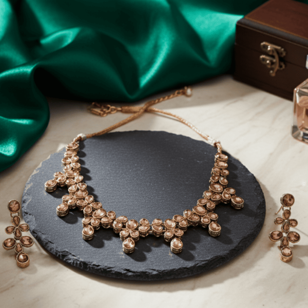 Amber Bloom Petal Jewellery Necklace Set