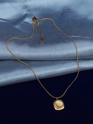 Square Pendant Gold Toned