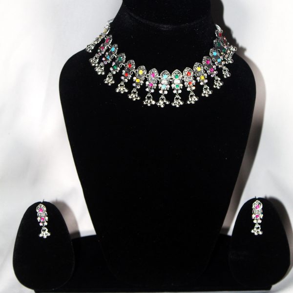 IMG_9925 Choker Oxidized Necklace Set