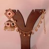 Jhumka Hairchain Dark BG Multicolor Jhumka with Hairchain