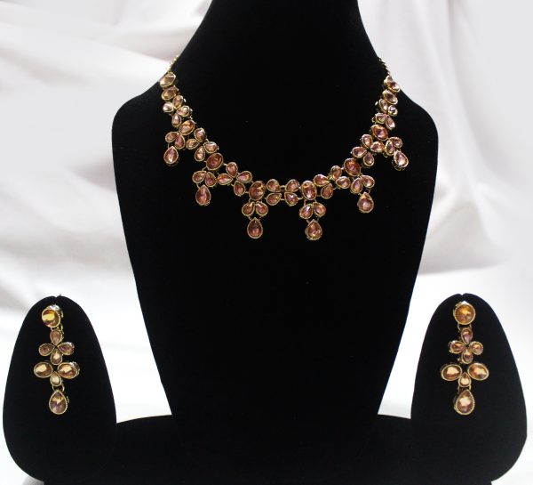 Amber Bloom Petal Jewellery Necklace Set
