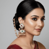 Model Multicolor Jhumka with Hairchain