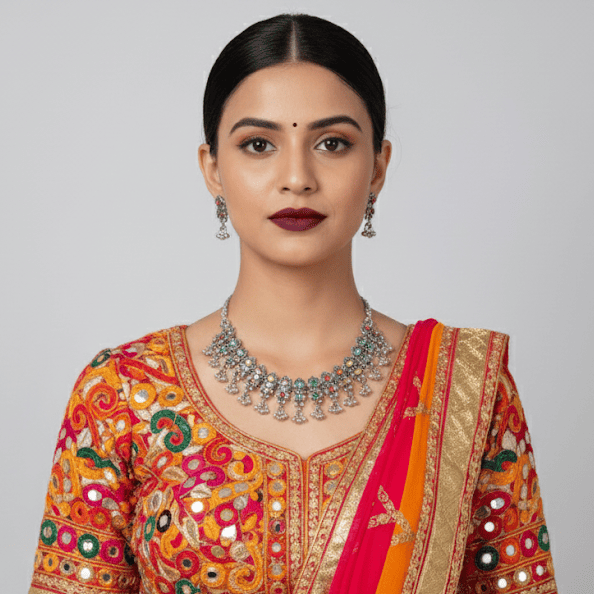 Model Choker Oxidized Necklace Set