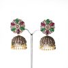Zoom Copper Plated Meenakari Jhumka