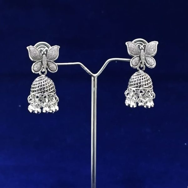 Oxidized Butterfly Shape Earring