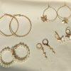 5 Pair Gold Plated Pearl Hoop Earring