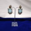 5 Square Quartz & Pearl Drop Earrings