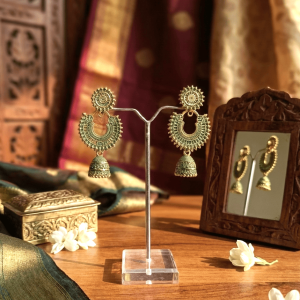 gold tone traditional jhumki earrings
